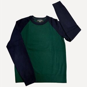 Banana Republic Men’s Green and Navy Merino Wool Sweater